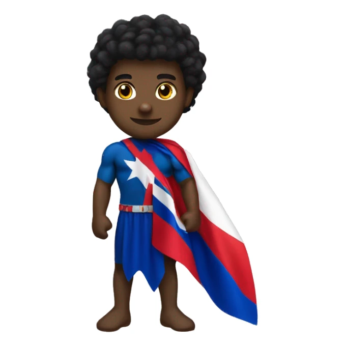 black Haitian superhero with Haitian flag headband sticker