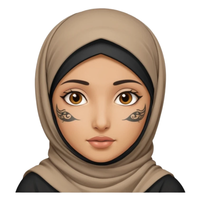arab ancient GIRL with tatooed and hijab  sticker