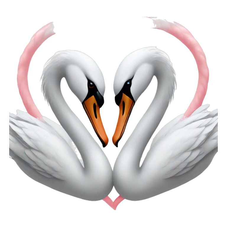 two swans acing each other forming a heart sticker