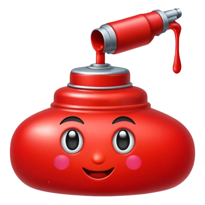A red spray paint emoji sticker