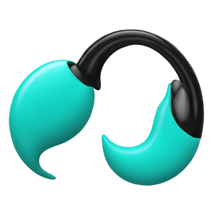Turquoise and black emoji showing a form being filled sticker