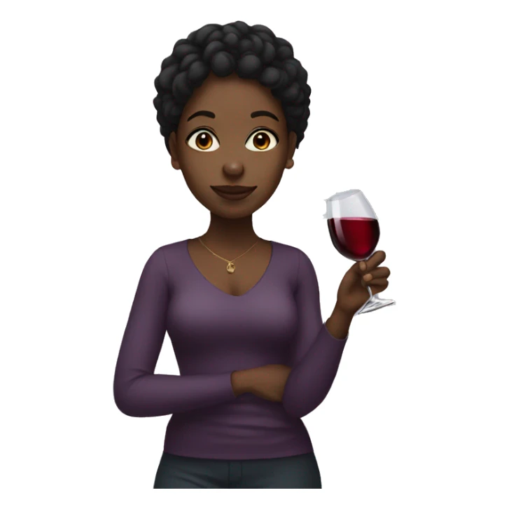 Black girl holding a glass of wine  sticker