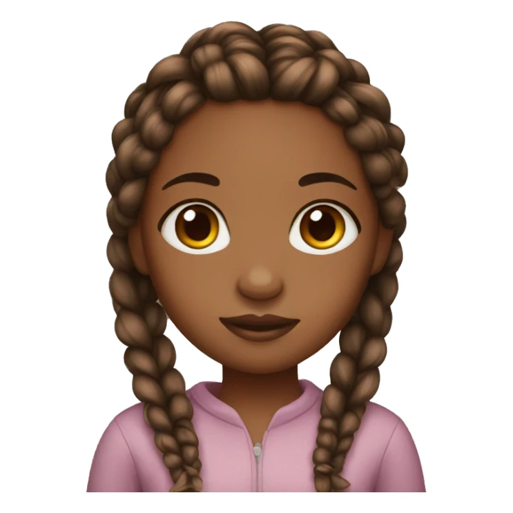 A brown skin girl with braids sticker
