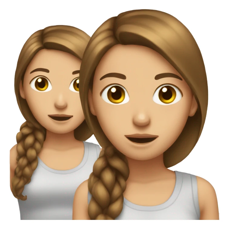 brown haired white girl looking at herself in mirror sticker