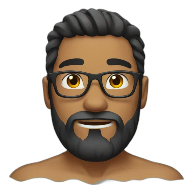 Swimming guy black hair and beard muscles sticker