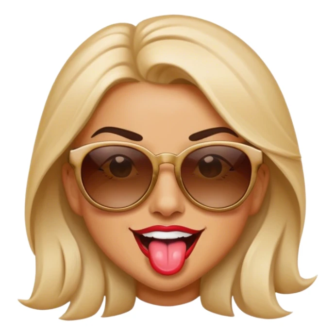 female sunglasses tongue winking sticker