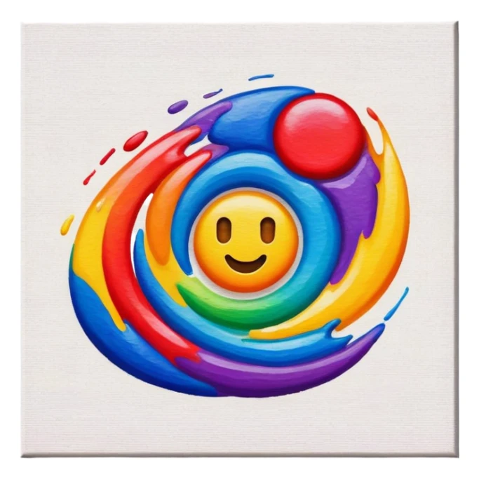 canvas, colorful painting sticker