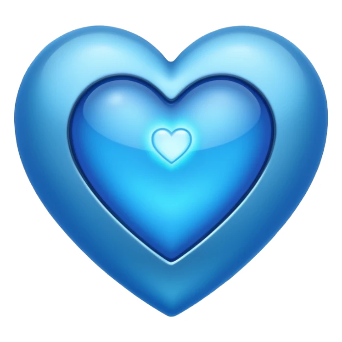 heart with a metallic blue center sticker