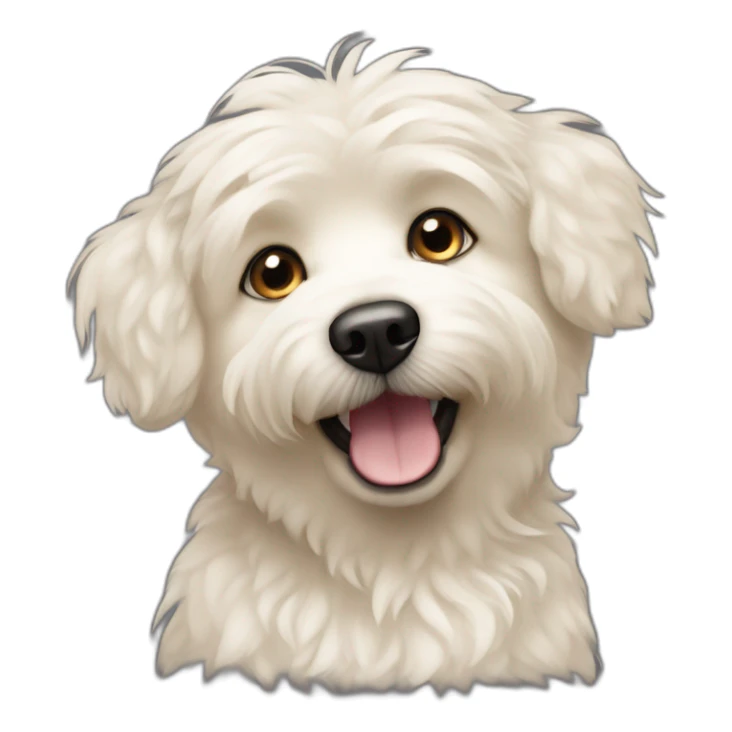 blonde eskipoo dog one ear pointing up sticker