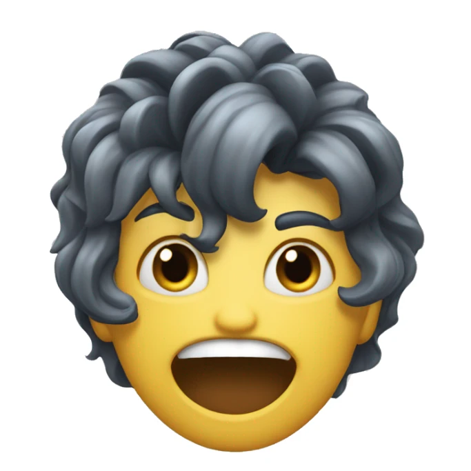 freaky smile ,lips smack,hand on hair emoji sticker