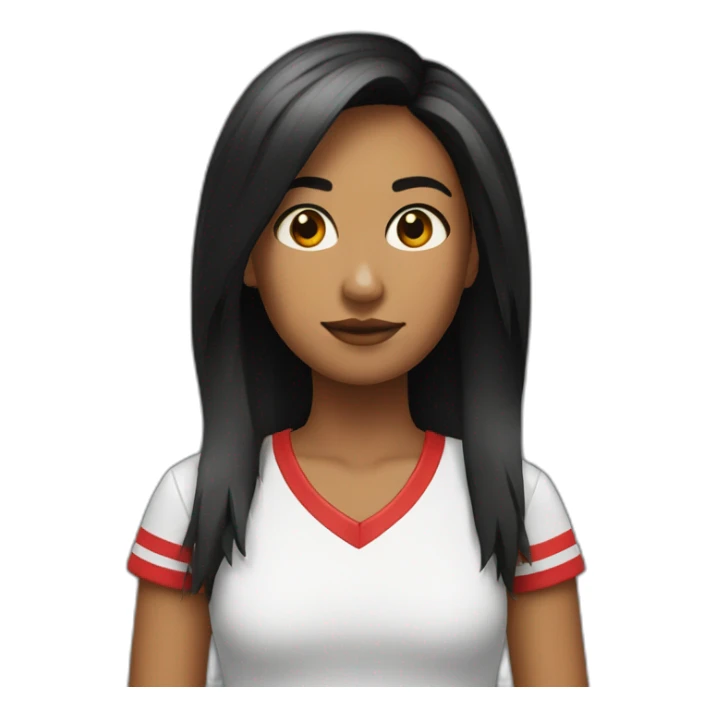 Chica pelo corto negro y rojo sticker