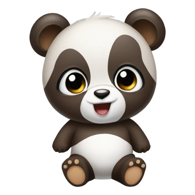 Baby panda wearing brown t shirt sticker