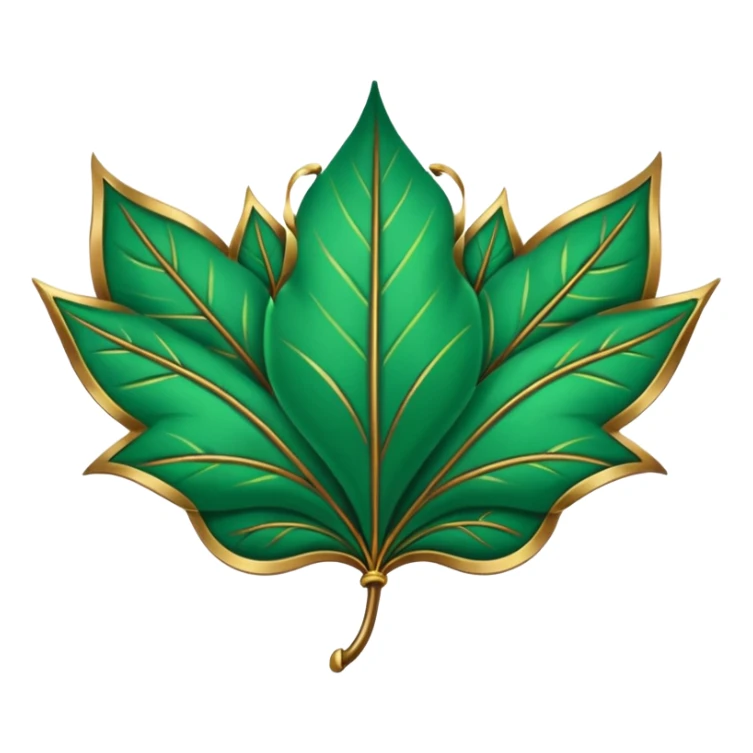 Leaf Banner — green cloth + bronze edge, Royal Banner. sticker
