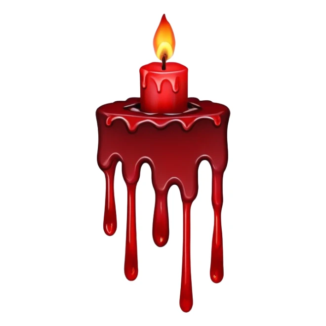 candle with blood drips dark red sticker