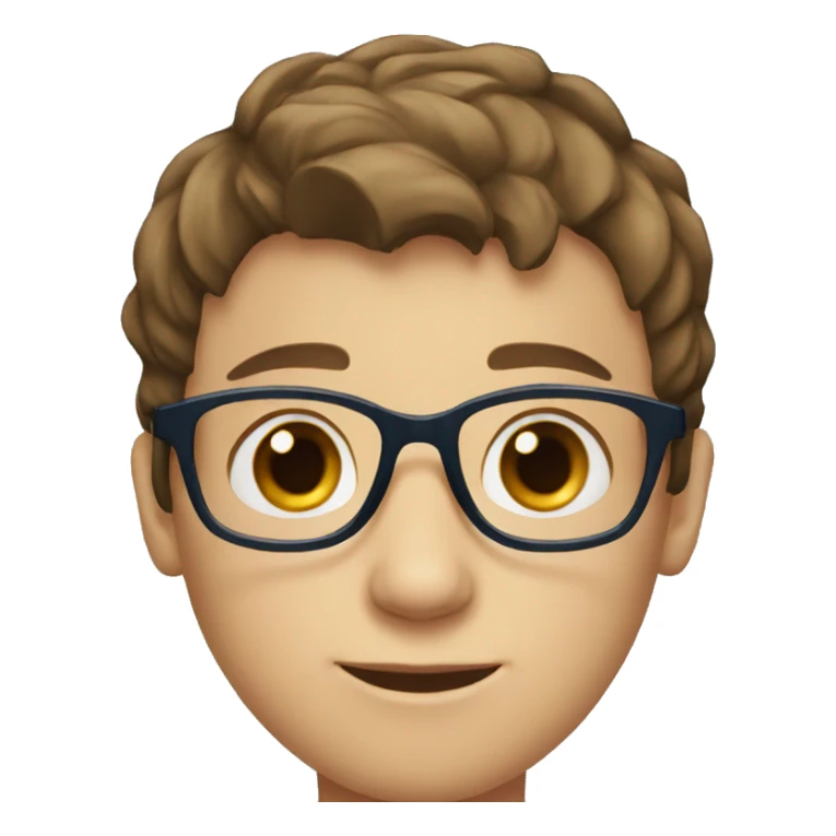 Young boy with short brown hair, Blue eyes and glasses sticker