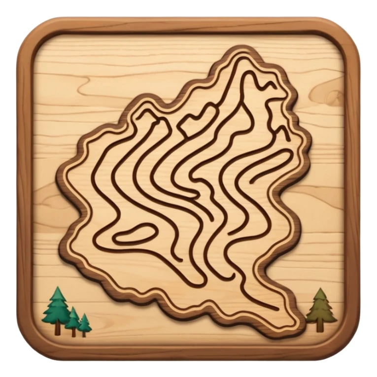 mini trail map board icon. sticker