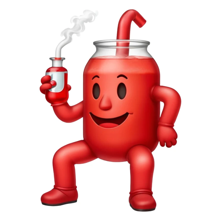 Kool-Aid man with legs smoking a bong sticker