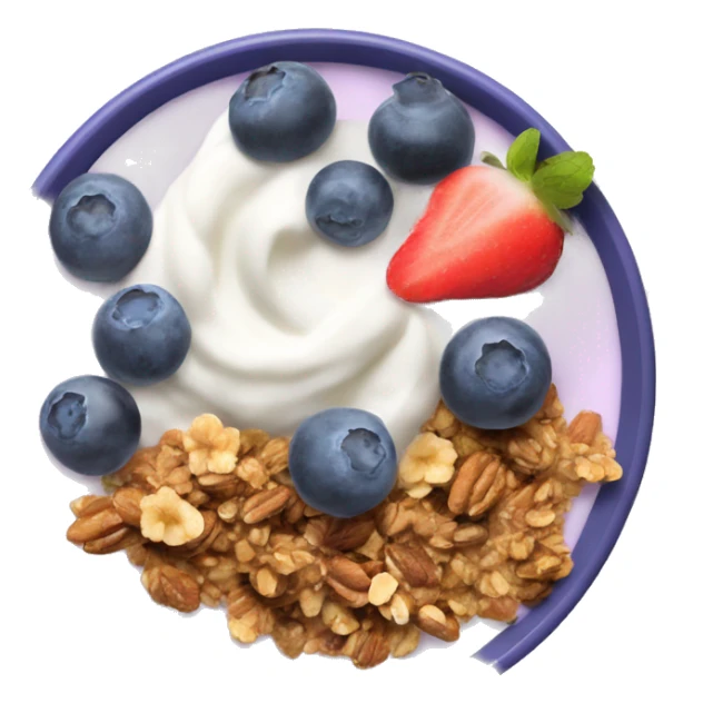 Blueberry greek yogurt with granola and fruits  sticker