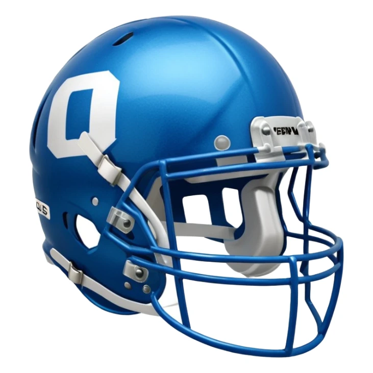 College football player helmet in blue color sticker