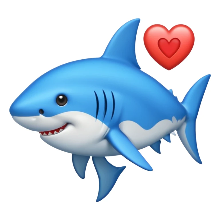 Crea un tiburón con ojos de corazón sticker