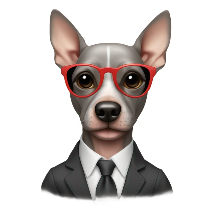 American Hairless Terrier with sunglasses  sticker