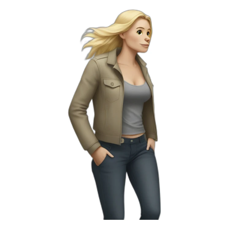 Gorilla walking a blonde woman on the street sticker