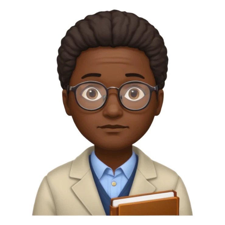 Create an emoji of an African wise cultural scholar that looks thoughtful, warm, and dignified sticker