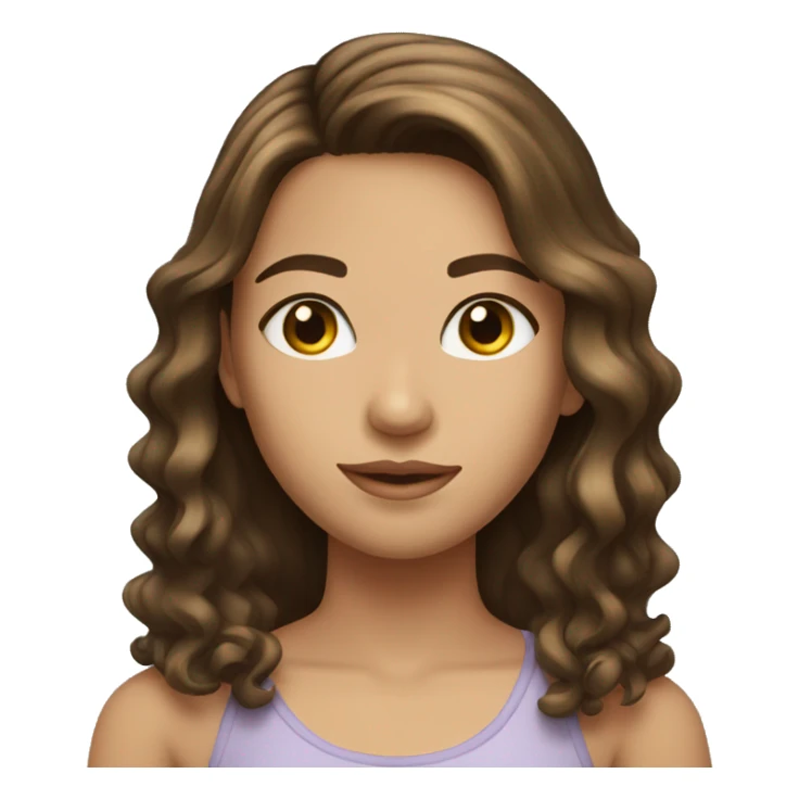 girl with brunette hair with highlights and mascara  sticker