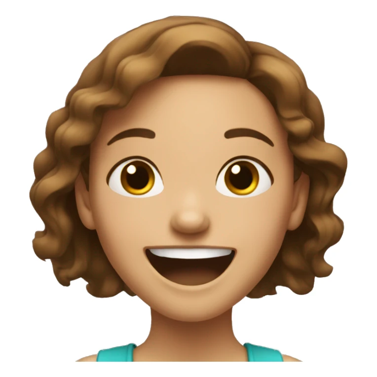 Laughing  pretty girl with brown hair sticker