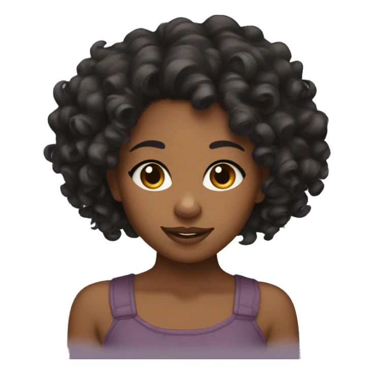 brownskin girl with curly black hair sticker