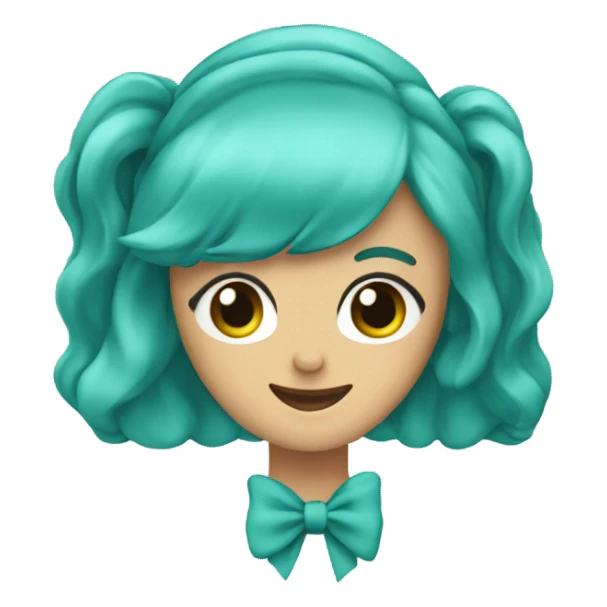 the logo for a social media platform that is a teal hairbow sticker