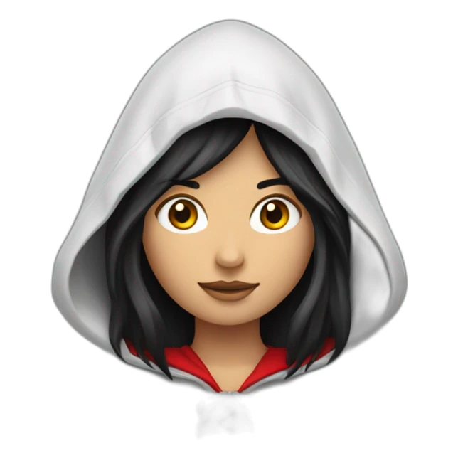 red-ridding-hood-with-long-black-strait-hair-with-white-break sticker
