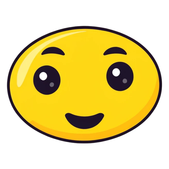 Stand emoji face (yellow and black) that looks “stoned” sticker