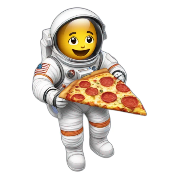 Astronaut eating pizza on the moon sticker