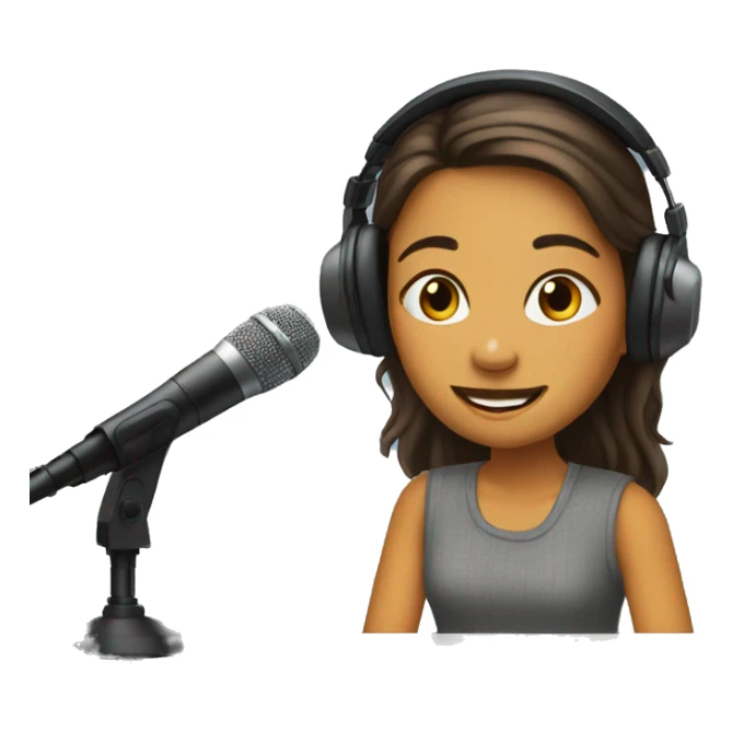 Girl in the radio studio  sticker