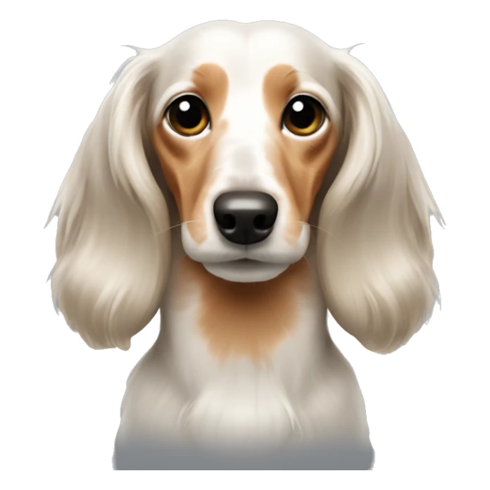 a white creamy long haired dachshund  sticker