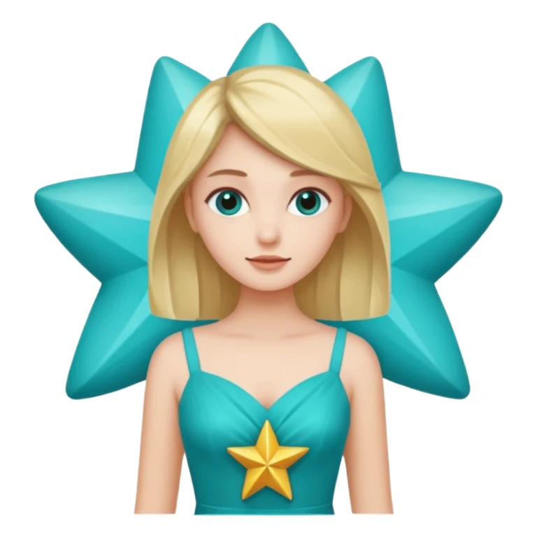 star wearing a turquoise dress shape into a star sticker