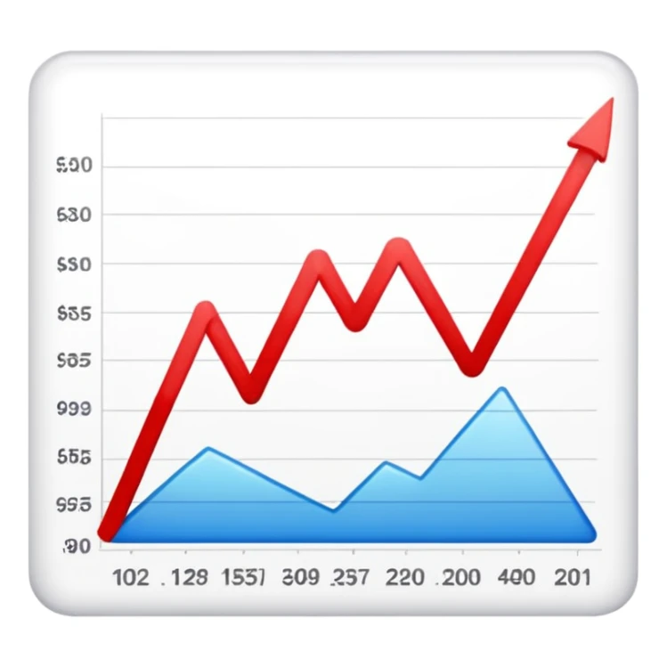 graph starting at top with the line going down and the line being red sticker