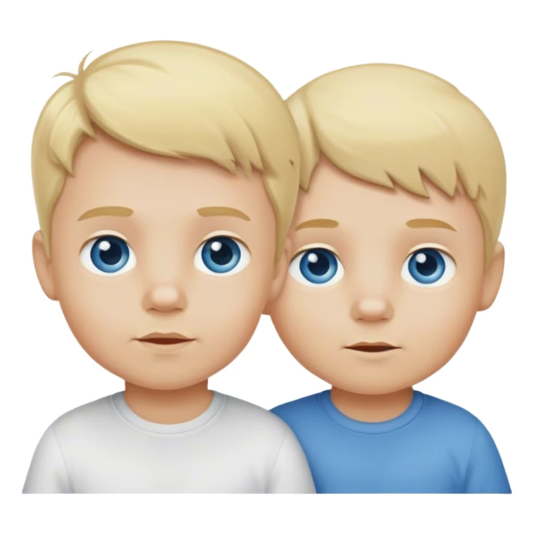 2 blonde toddler brothers blue eyed  sticker