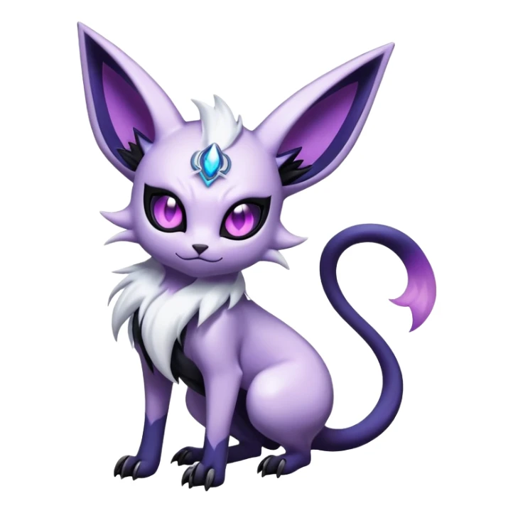 Shiny Exotic Badass Mysterious Gothic Espeon-Absol-Pokémon-Fakémon-hybrid-creature (full body) sticker