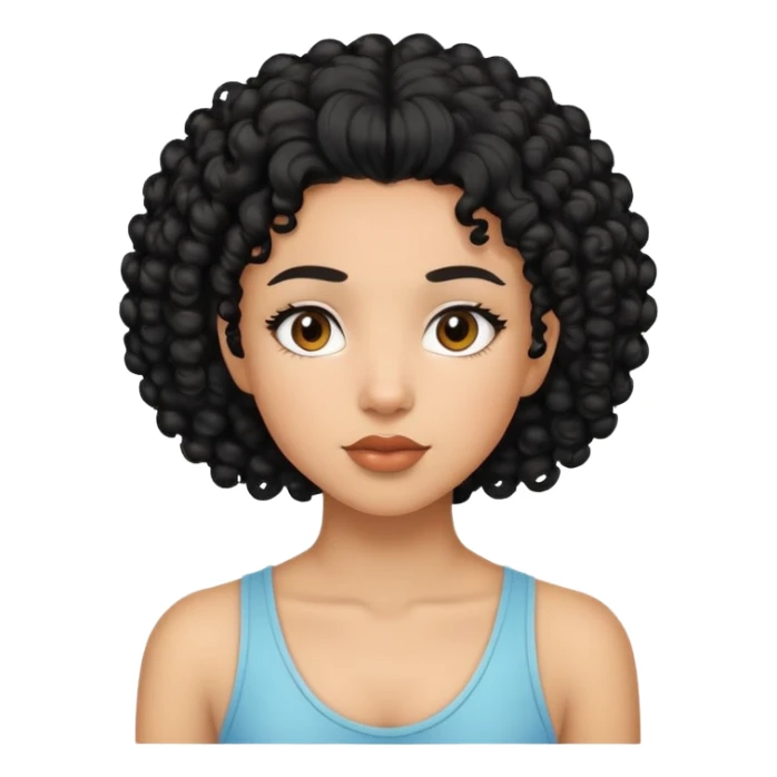 mixed-race girl with shaved curly black hair sticker