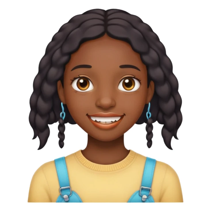 A black girl with braces  sticker