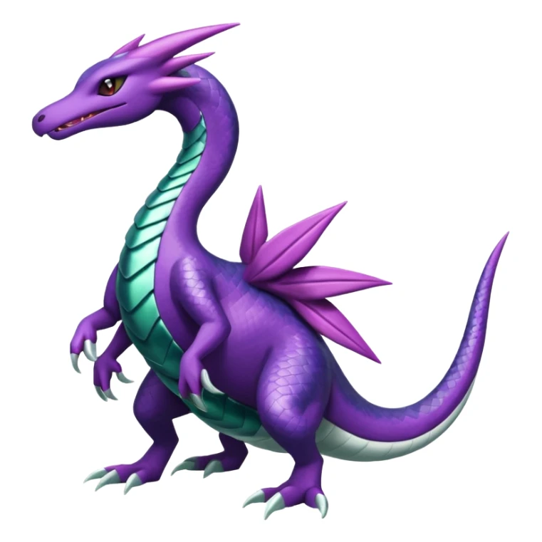 Shiny Green and Purple Salazzle-Seviper-Silvally-Dialga-fusion sticker