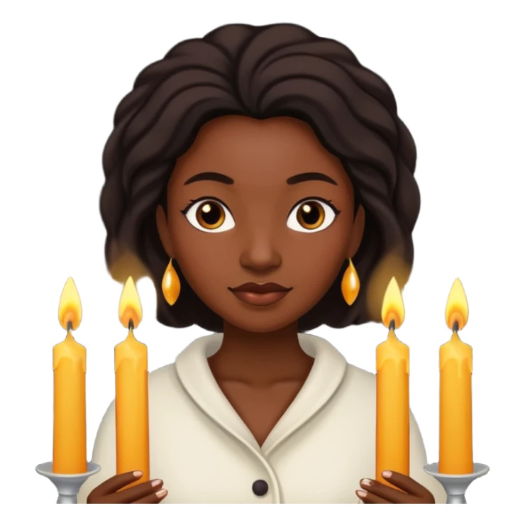 black woman holding candles sticker