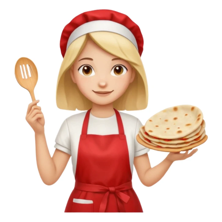 girl white t-shirt red apron with a piadina in her hands sticker