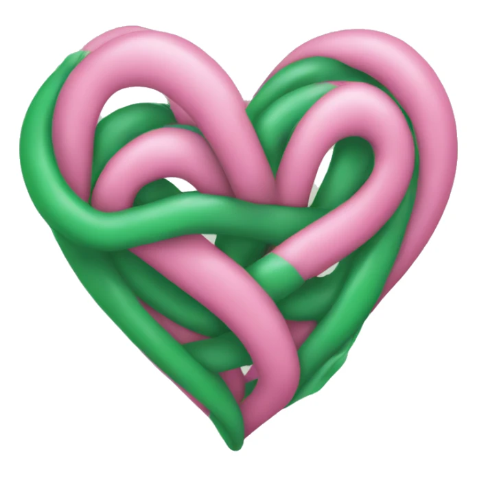 Pink and green heart entwined  sticker
