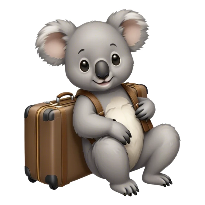 Koala with bagages at airport sticker
