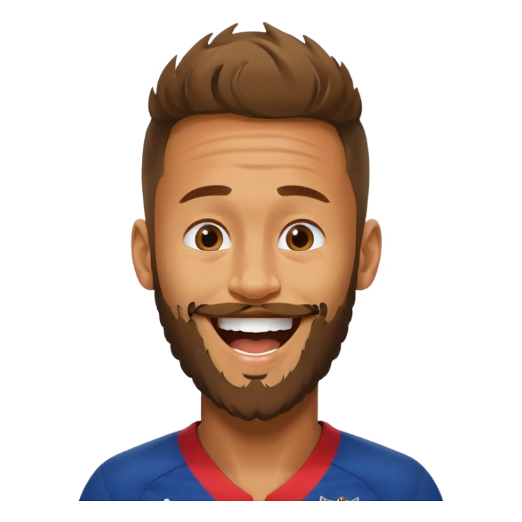 Neymar avec beaucoup beaucoup de barbe qui rigole  sticker