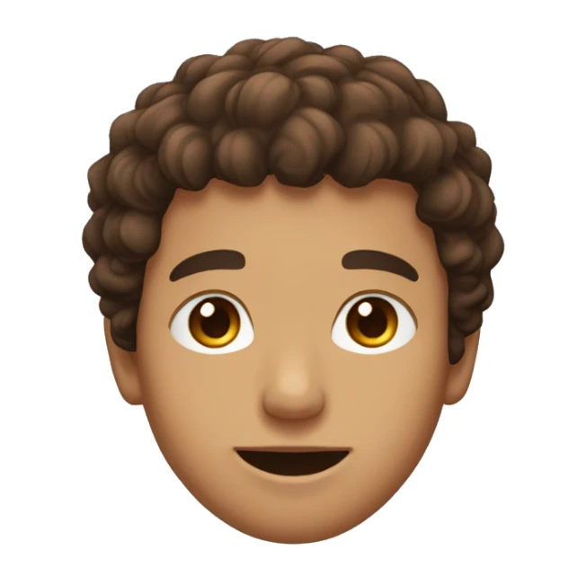 Jeune homme cheveux brun et bouclés et bouc  sticker