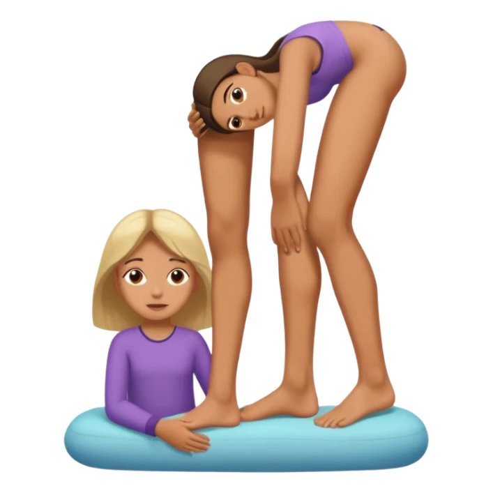 a man (leg) foot placed on a girl's head sticker
